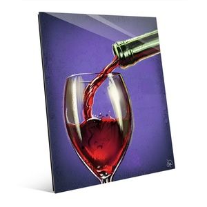 Pouring Ruby Wine on Iris 16"x20" Acrylic Wall Art